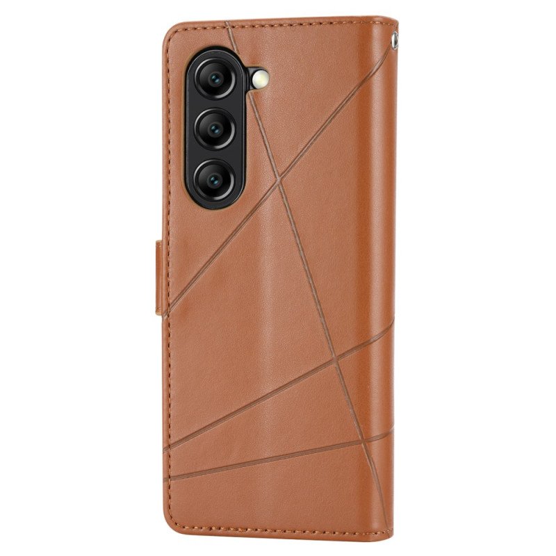 Läderskal Fodral Samsung Galaxy Z Fold 6 Strap Lines