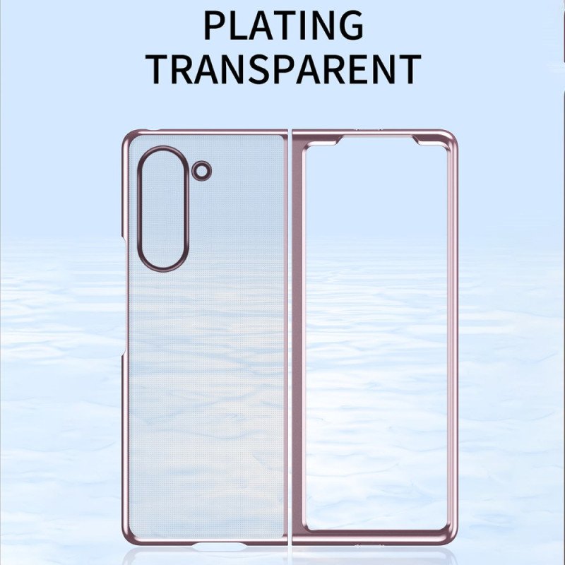 Skal För Samsung Galaxy Z Fold 6 Transparenta Metalliska Kanter