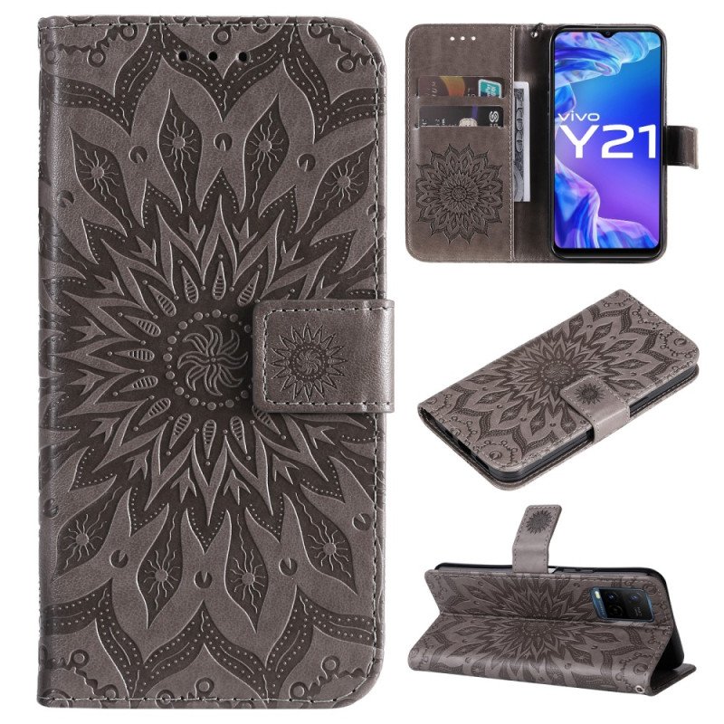 Folio-fodral Vivo Y21 Med Kedjar Thong Sun