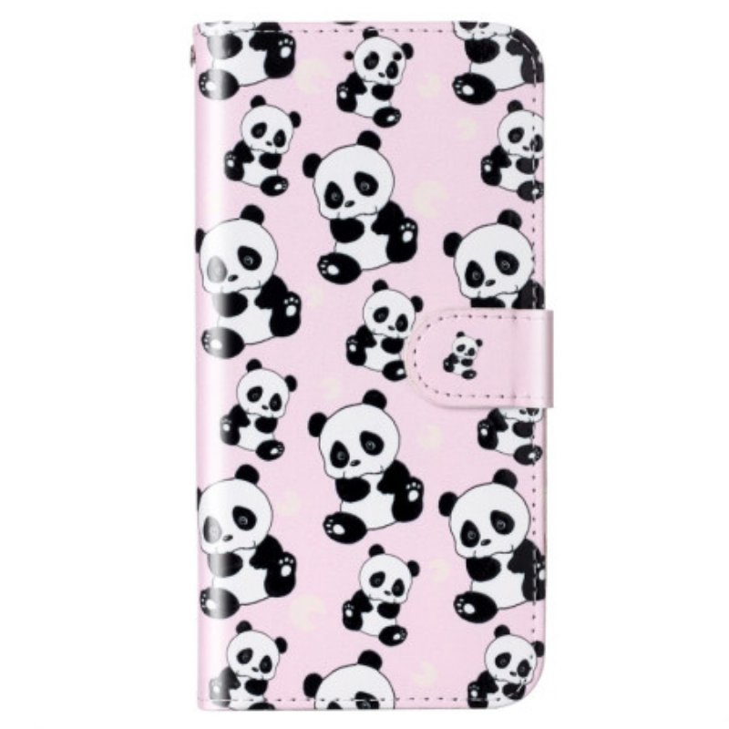 Fodral Samsung Galaxy S23 5G Med Kedjar Strappy Pandas