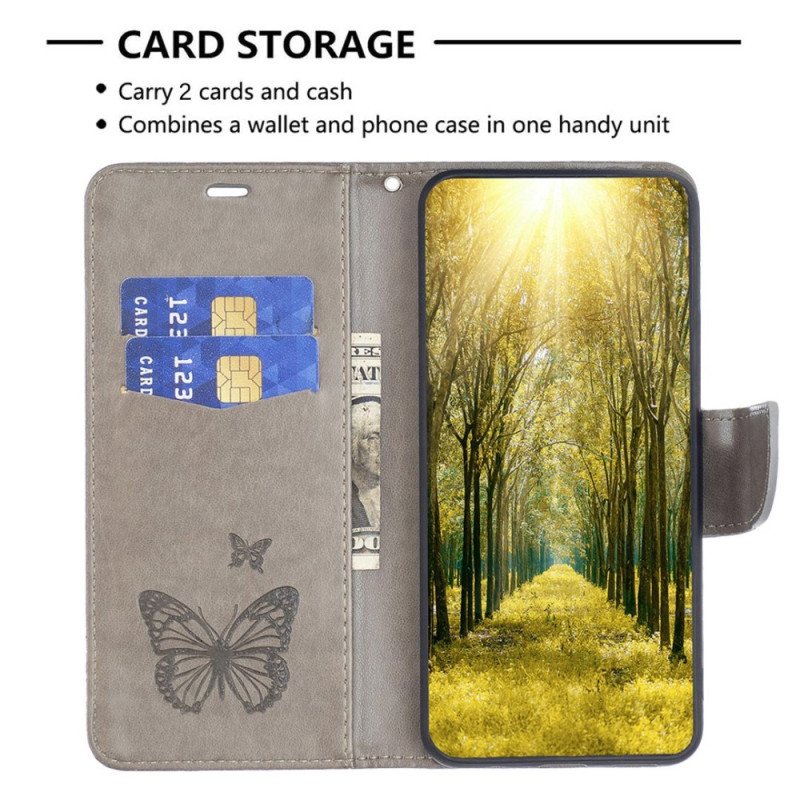 Fodral Samsung Galaxy S23 5G Med Kedjar Stringfjärilar