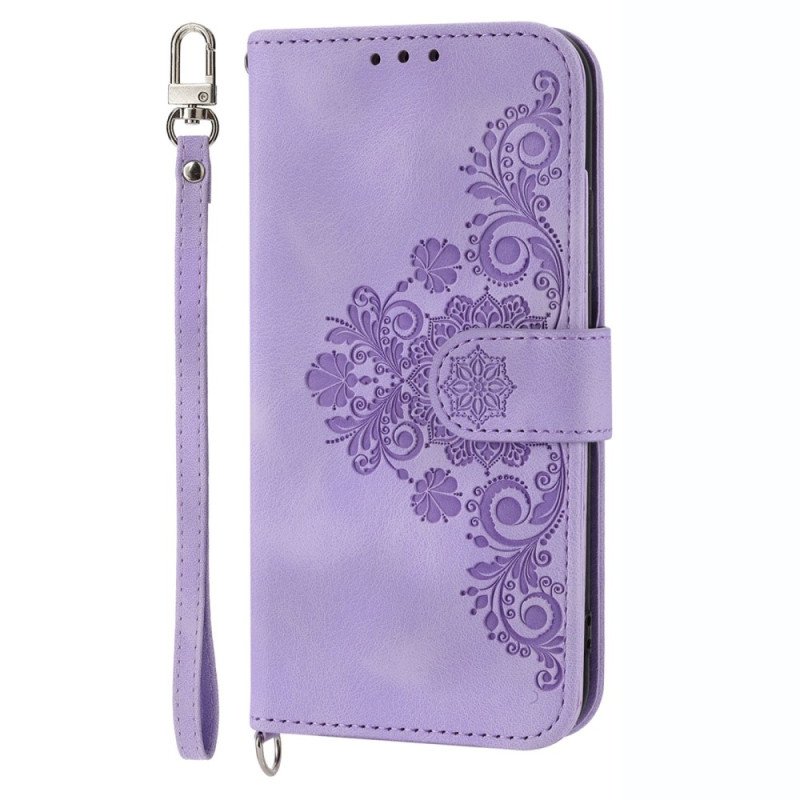 Folio-fodral Samsung Galaxy S23 5G Med Kedjar Strappy Lace Mandala