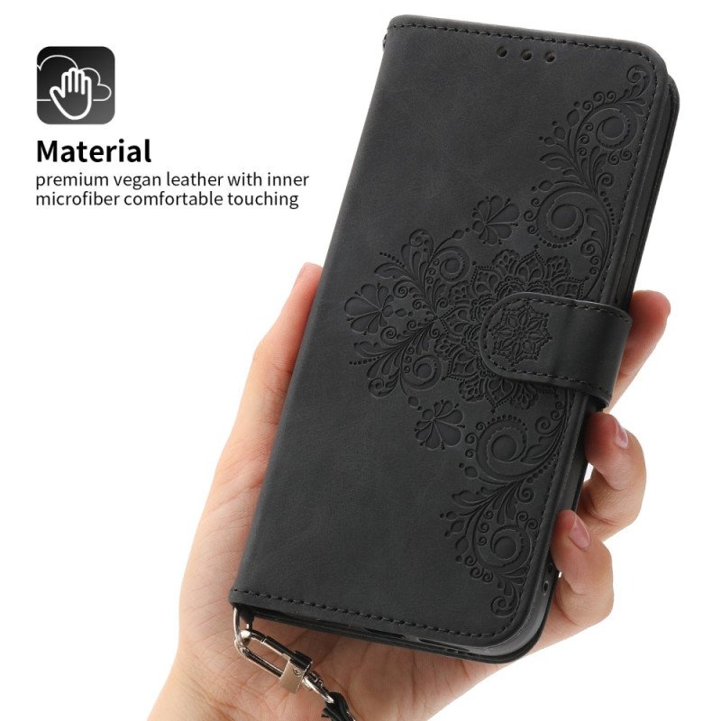 Folio-fodral Samsung Galaxy S23 5G Med Kedjar Strappy Lace Mandala