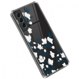 Mobilskal Samsung Galaxy S23 5G Sömlösa Vita Blommor