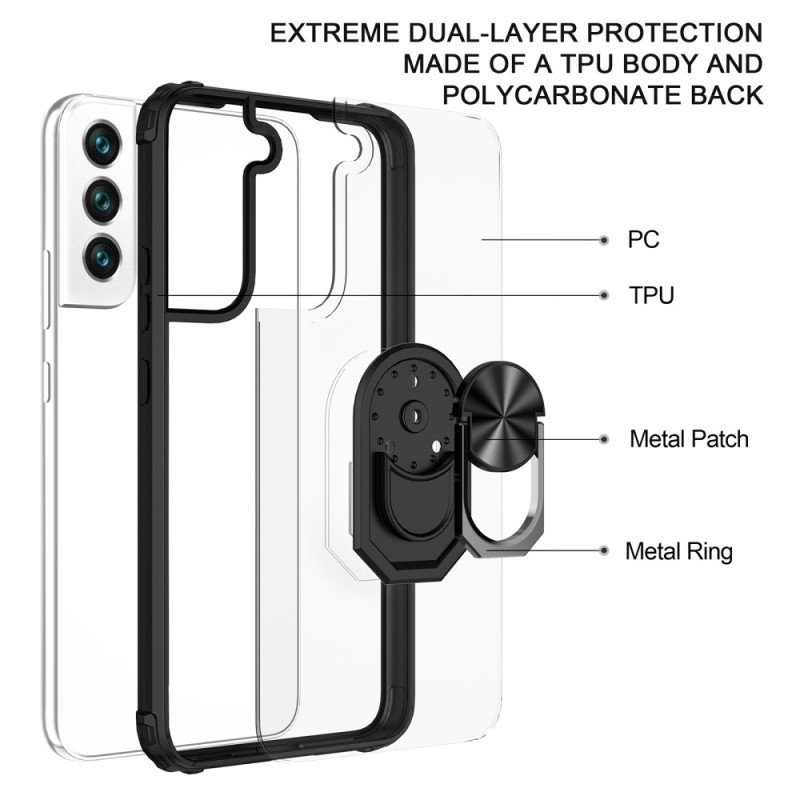 Skal Samsung Galaxy S23 5G Transparent Med Ring-support