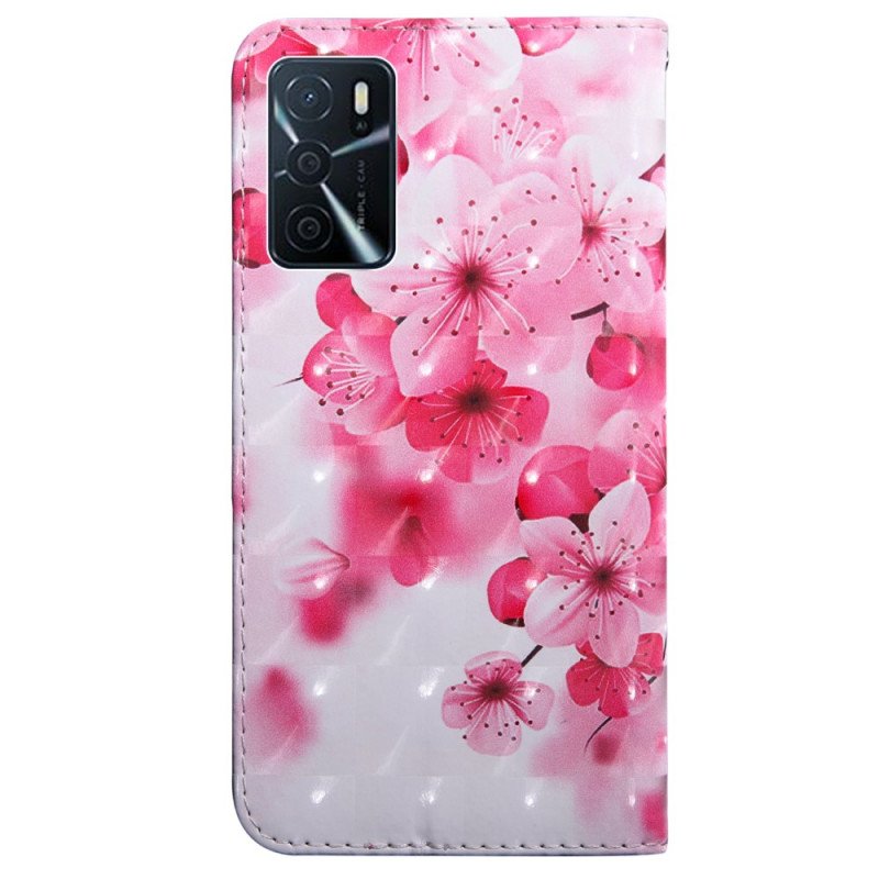 Fodral Oppo A16 / A16s Rosa Blommor