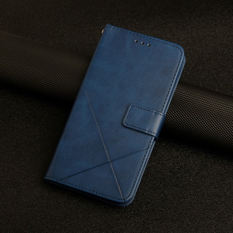 Fodral Oppo A16 / A16s X Design Geo Läderstil