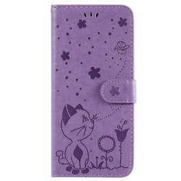 Fodral Samsung Galaxy S23 Ultra 5G Med Kedjar Strappy Cat And Bees