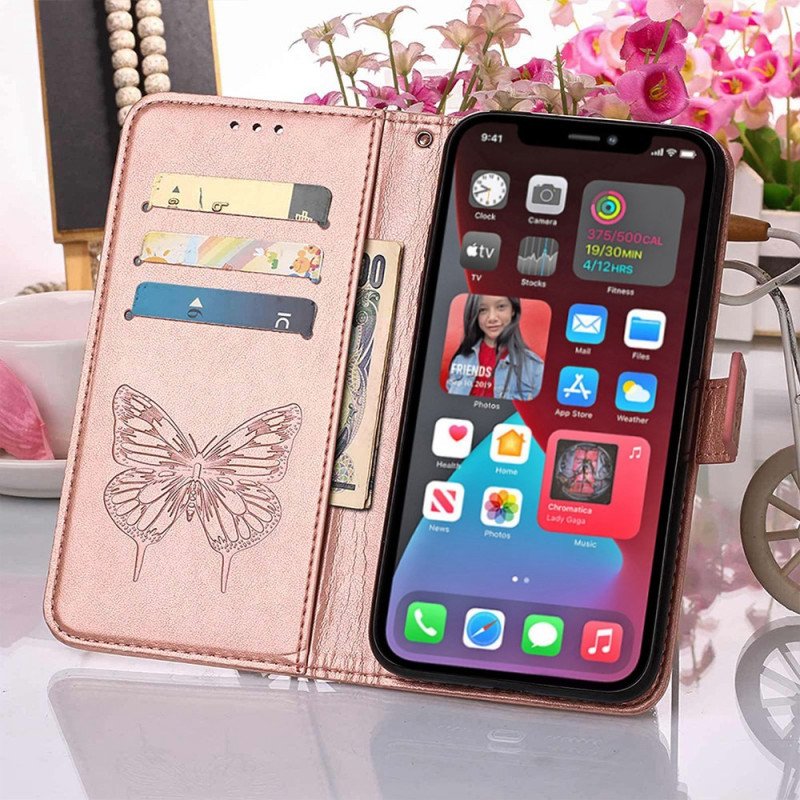 Fodral iPhone 14 Pro Max Med Kedjar Barock Strappy Butterfly