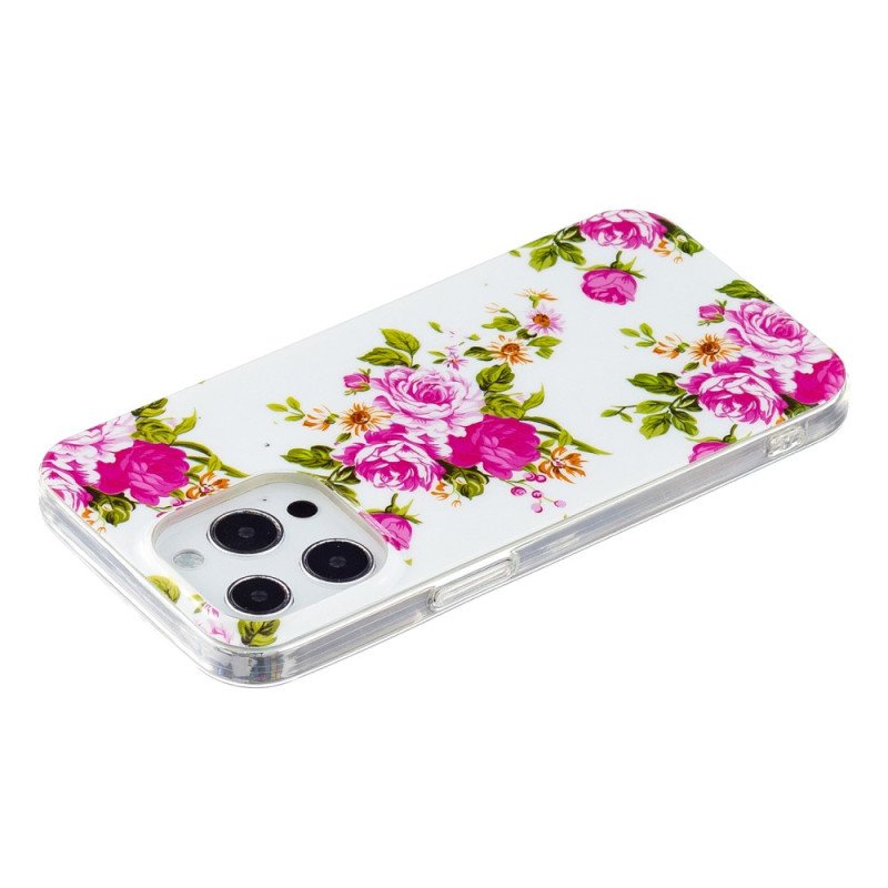 Skal iPhone 15 Pro Fluorescerande Blommor