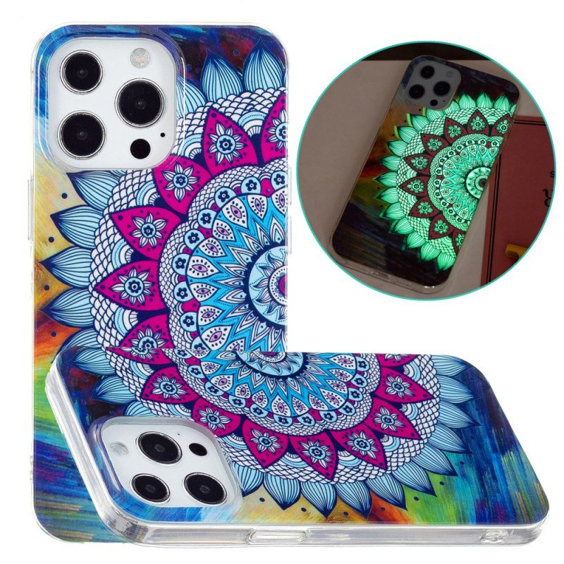 Skal iPhone 15 Pro Fluorescerande Mandala