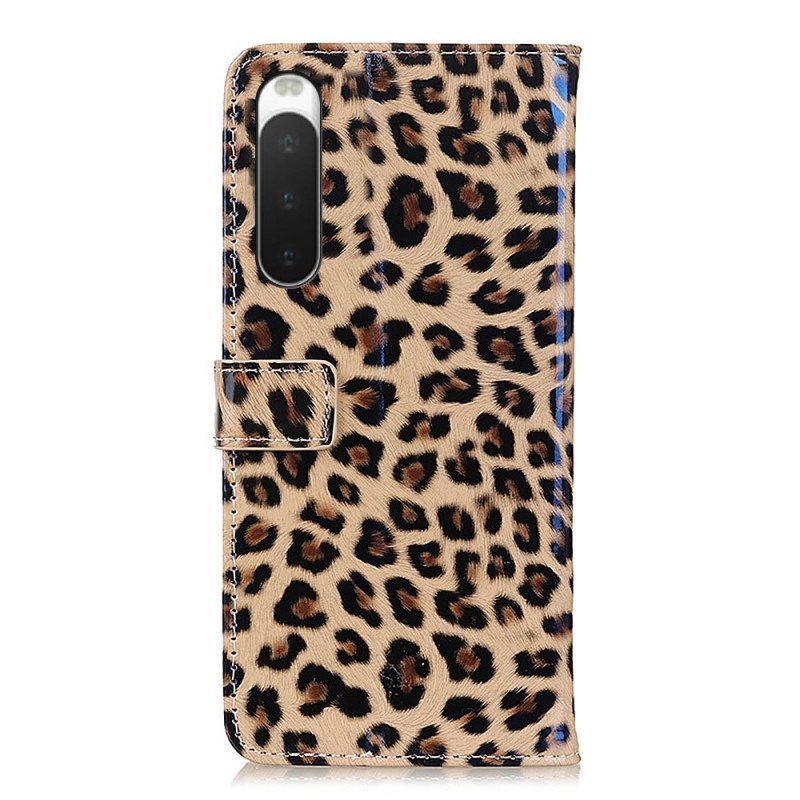 Fodral Sony Xperia 10 IV Leopardhudeffekt