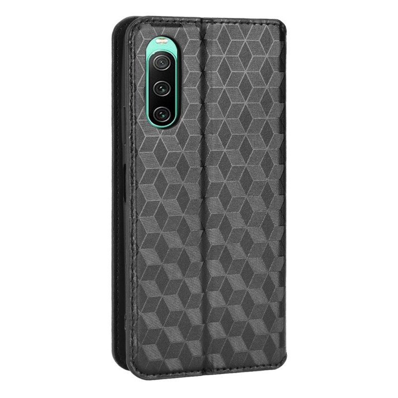 Folio-fodral Sony Xperia 10 IV Läderfodral 3d-kuber