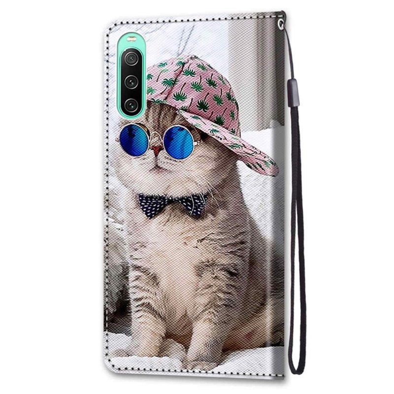 Folio-fodral Sony Xperia 10 IV Med Kedjar Yo Cat Med Rem