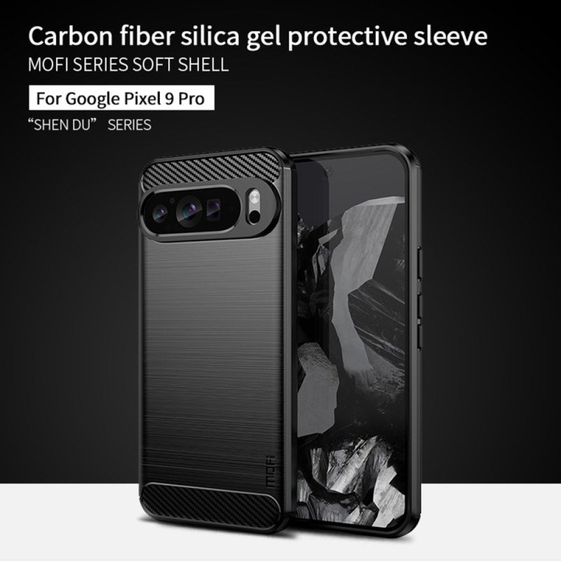 Skal Google Pixel 9 Pro Telefonfodral Borstad Kolfiber