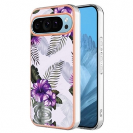 Skal Google Pixel 9 Pro Telefonfodral Violett Blomma