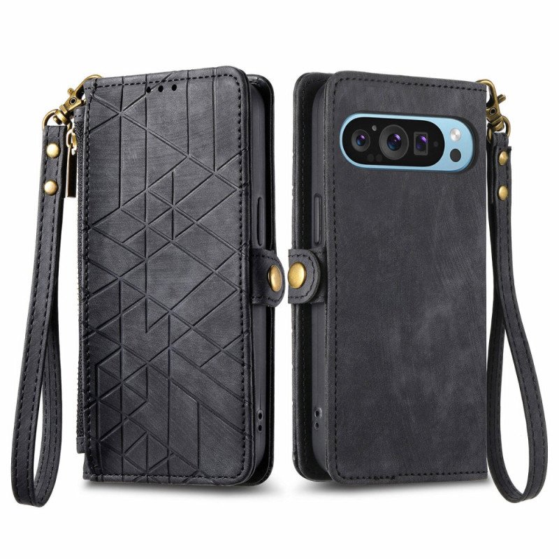 Skyddsfodral Google Pixel 9 Pro Geometry Strap Wallet