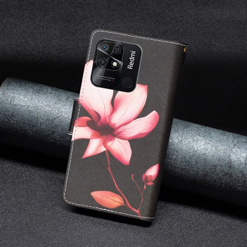 Fodral Xiaomi Redmi 10C Blomma Blixtlåsficka