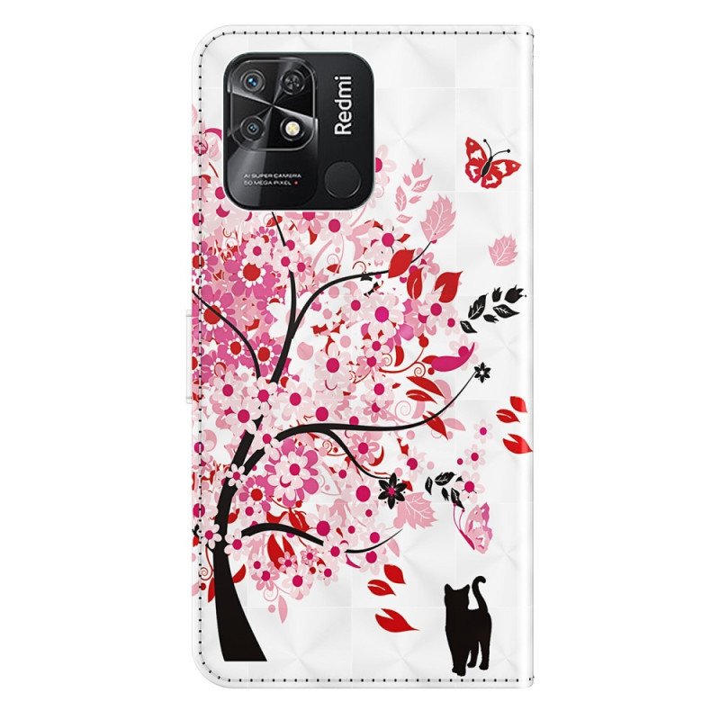 Fodral Xiaomi Redmi 10C Med Kedjar Strappy Rose Tree