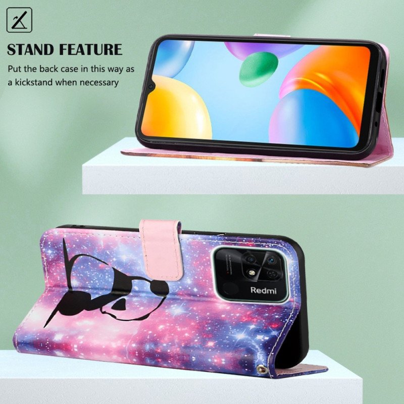 Fodral Xiaomi Redmi 10C Med Kedjar Strappy Space Panda