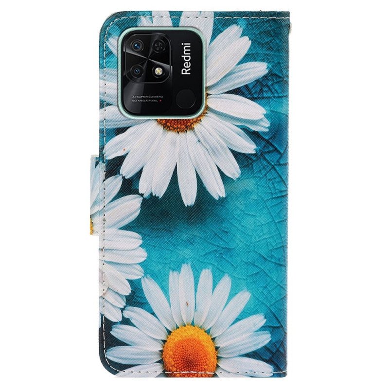 Fodral Xiaomi Redmi 10C Med Kedjar Thong Daisies