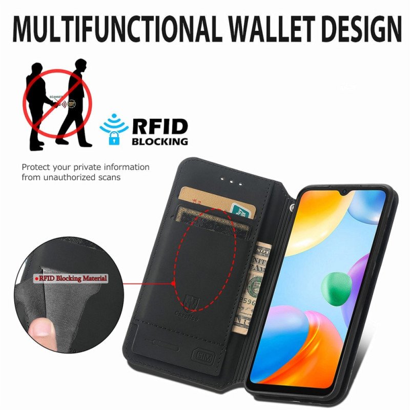 Folio-fodral Xiaomi Redmi 10C Läderfodral Caseneo Rfid-design