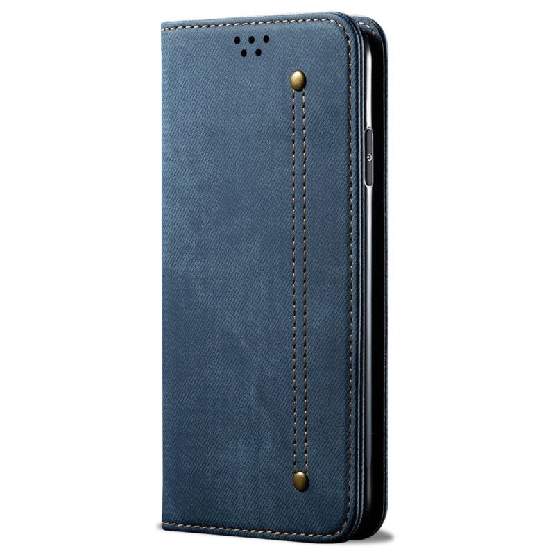 Folio-fodral Xiaomi Redmi 10C Läderfodral Denim Tyg