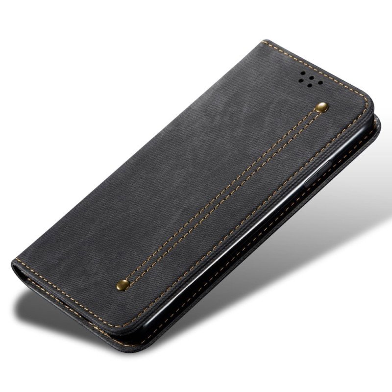 Folio-fodral Xiaomi Redmi 10C Läderfodral Denim Tyg