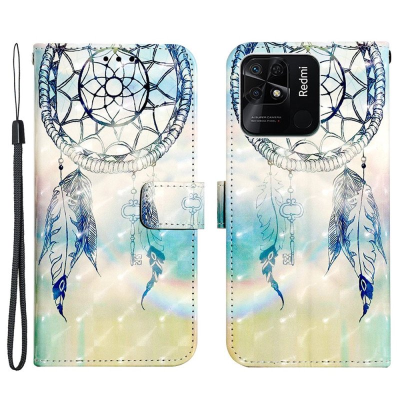 Folio-fodral Xiaomi Redmi 10C Med Kedjar Strap Dream Catcher