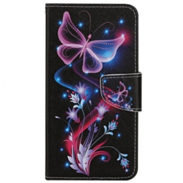 Folio-fodral Xiaomi Redmi 10C Med Kedjar Strappy Butterfly Dance