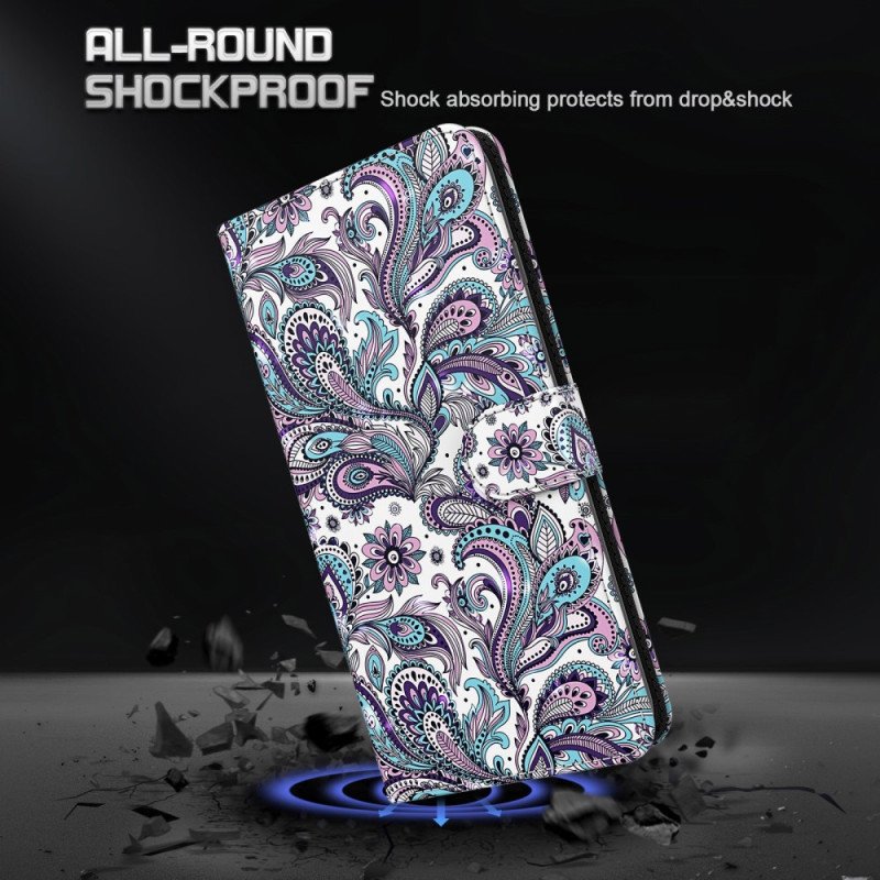 Folio-fodral Xiaomi Redmi 10C Med Kedjar Strappy Paisley Mönster