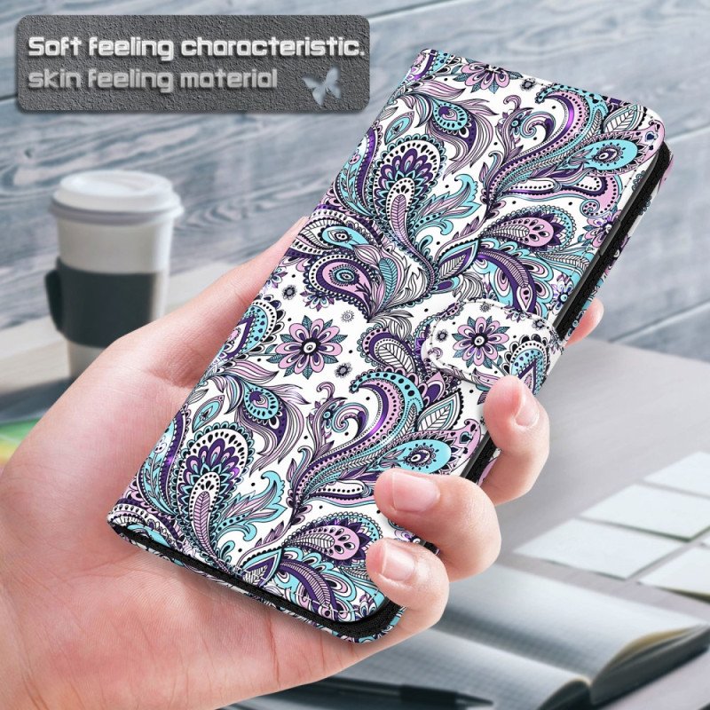 Folio-fodral Xiaomi Redmi 10C Med Kedjar Strappy Paisley Mönster