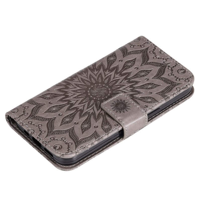 Läderfodral Xiaomi Redmi 10C Mandala Sun Med Snodd