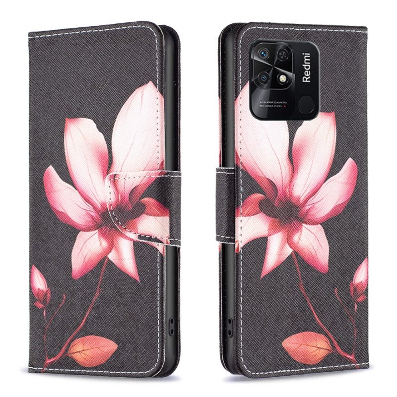 Läderfodral Xiaomi Redmi 10C Rosa Blomma