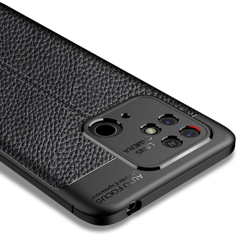 Skal Xiaomi Redmi 10C Dubbel Linje Litchi Läder Effekt