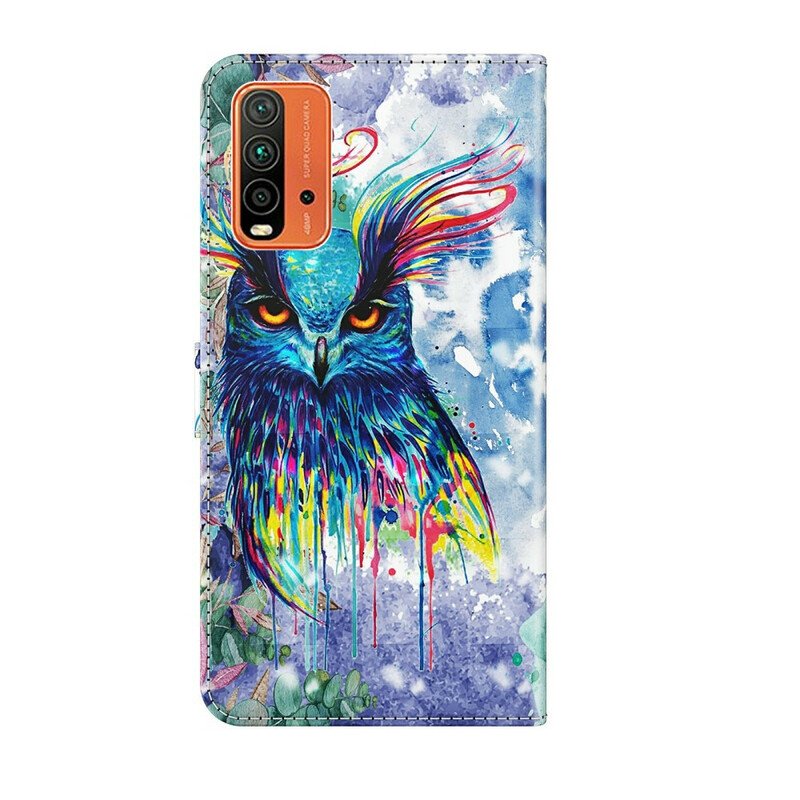 Fodral Xiaomi Redmi 9T Akvarell Fågel