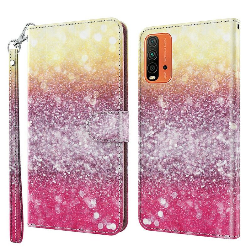 Fodral Xiaomi Redmi 9T Magenta Glittergradient