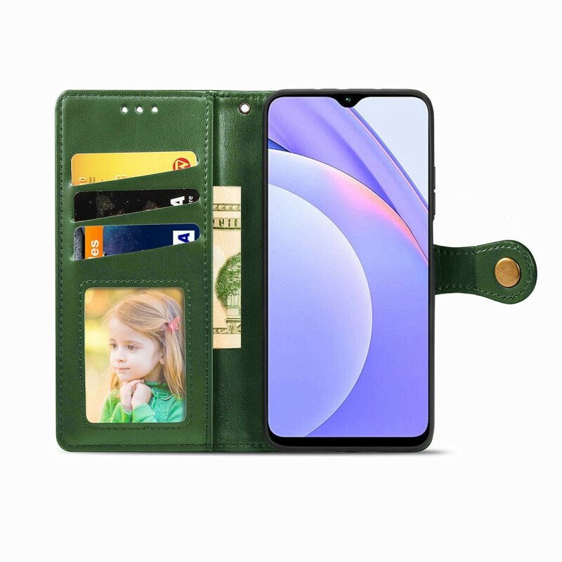 Folio-fodral Xiaomi Redmi 9T Imiterat Läder Och Vintagelås