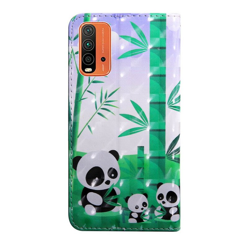 Folio-fodral Xiaomi Redmi 9T Light Spot Pandas