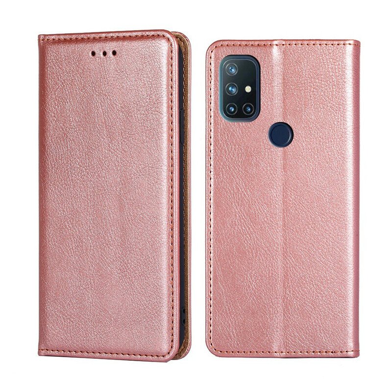 Folio-fodral OnePlus Nord N10 Läderfodral Fin Läderstil