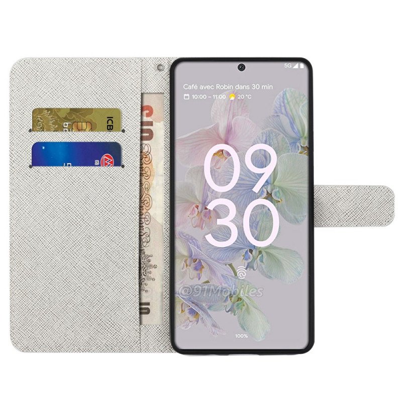 Folio-fodral Google Pixel 6A Med Kedjar Stringfjärilar