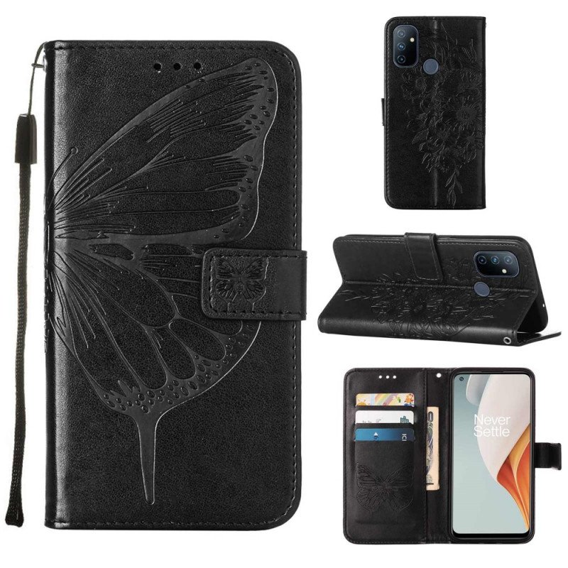 Fodral OnePlus Nord N100 Med Kedjar Strappy Butterfly Design