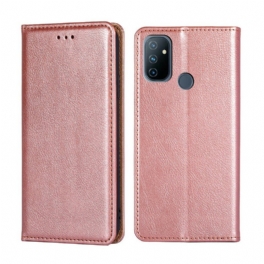 Folio-fodral OnePlus Nord N100 Läderfodral Fin Läderstil