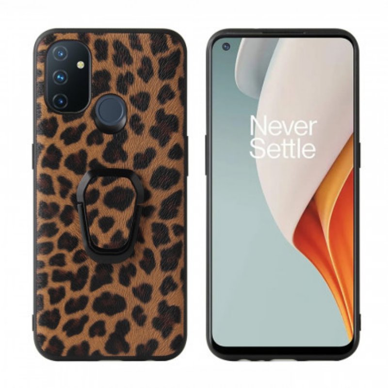 Skal OnePlus Nord N100 Ringstöd I Leopardstil