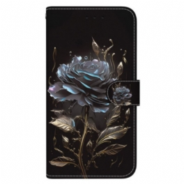 Läderfodral Xiaomi Redmi Note 13 Pro Plus 5g Telefonfodral Black Rose Med Rem