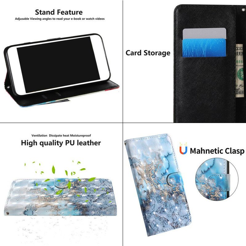 Fodral Samsung Galaxy S20 FE Light Spot Marble Design Med Lanyard