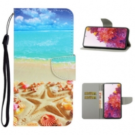 Fodral Samsung Galaxy S20 FE Med Kedjar Lanyard Beach