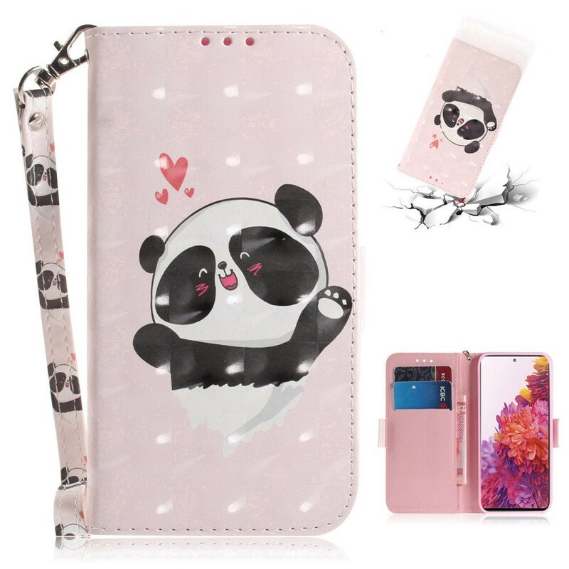 Fodral Samsung Galaxy S20 FE Med Kedjar Panda Love Med Snodd