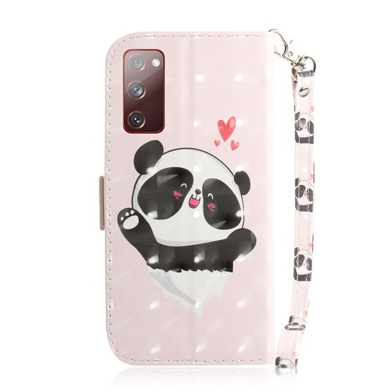 Fodral Samsung Galaxy S20 FE Med Kedjar Panda Love Med Snodd