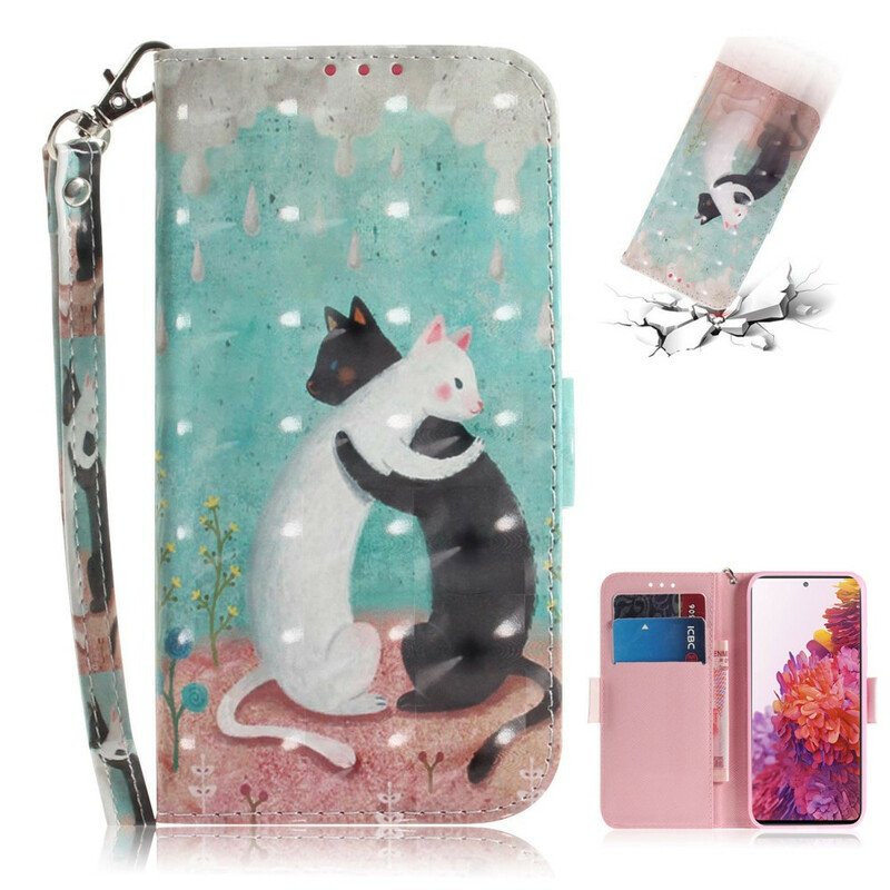 Fodral Samsung Galaxy S20 FE Med Kedjar Strappy Cat Friends